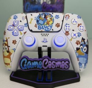 Bluey and Bingo custom PS5 controller, front view