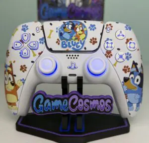 Bluey and Bingo custom PS5 controller, front view