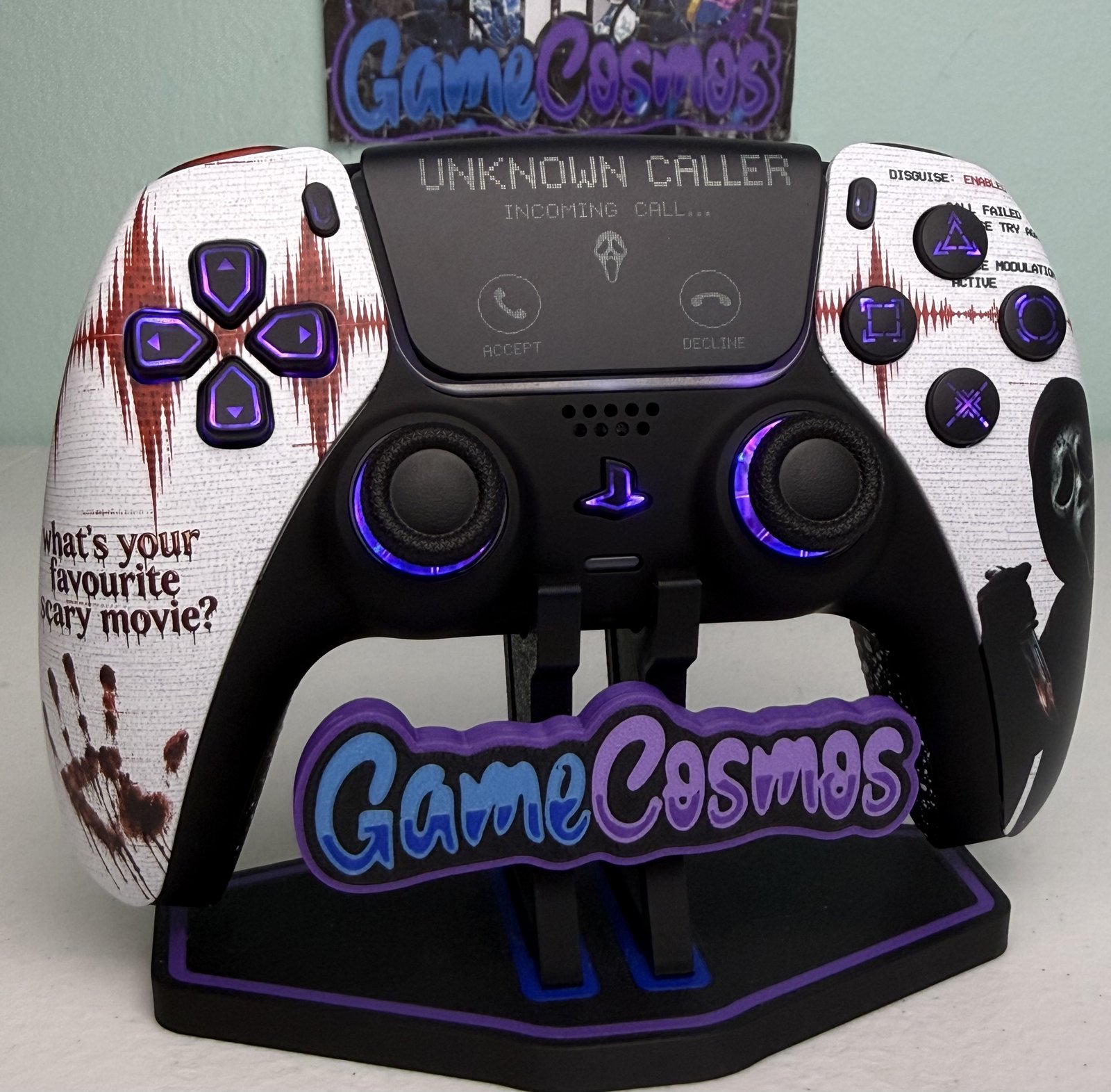 Ghostface Scream custom PS5 controller, photo 5 of 8