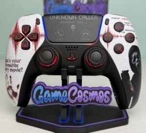 Ghostface Scream custom PS5 controller, front view