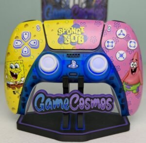 SpongeBob SquarePants custom PS5 controller, front view