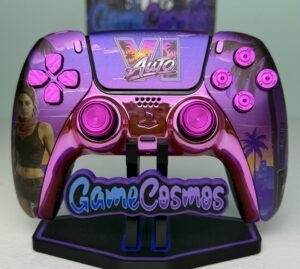 Miami Summer Nights GTA 6 custom PS5 controller, front view