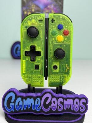 Transparent Lime Green custom Switch Joy-Cons, front view