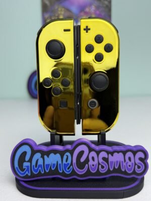 Gold Chrome custom Switch Joy-Cons, front view