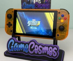 Glossy Transparent Orange - Black Accents & Colorful ABXY - Custom Switch Lite