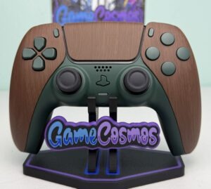 Pine Green Woodgrain soft-touch custom PS5 controller