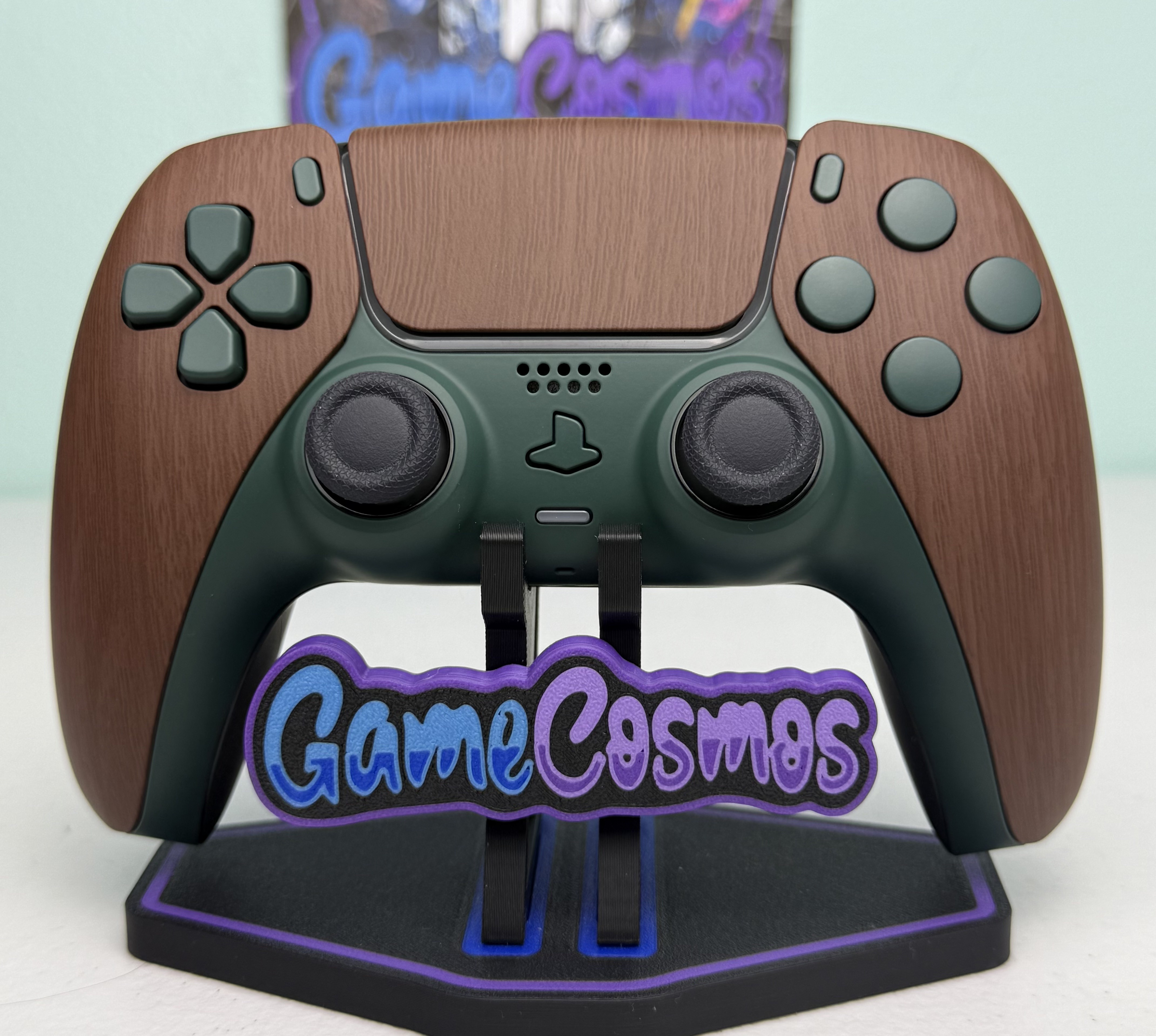 Pine Green Woodgrain soft-touch custom PS5 controller