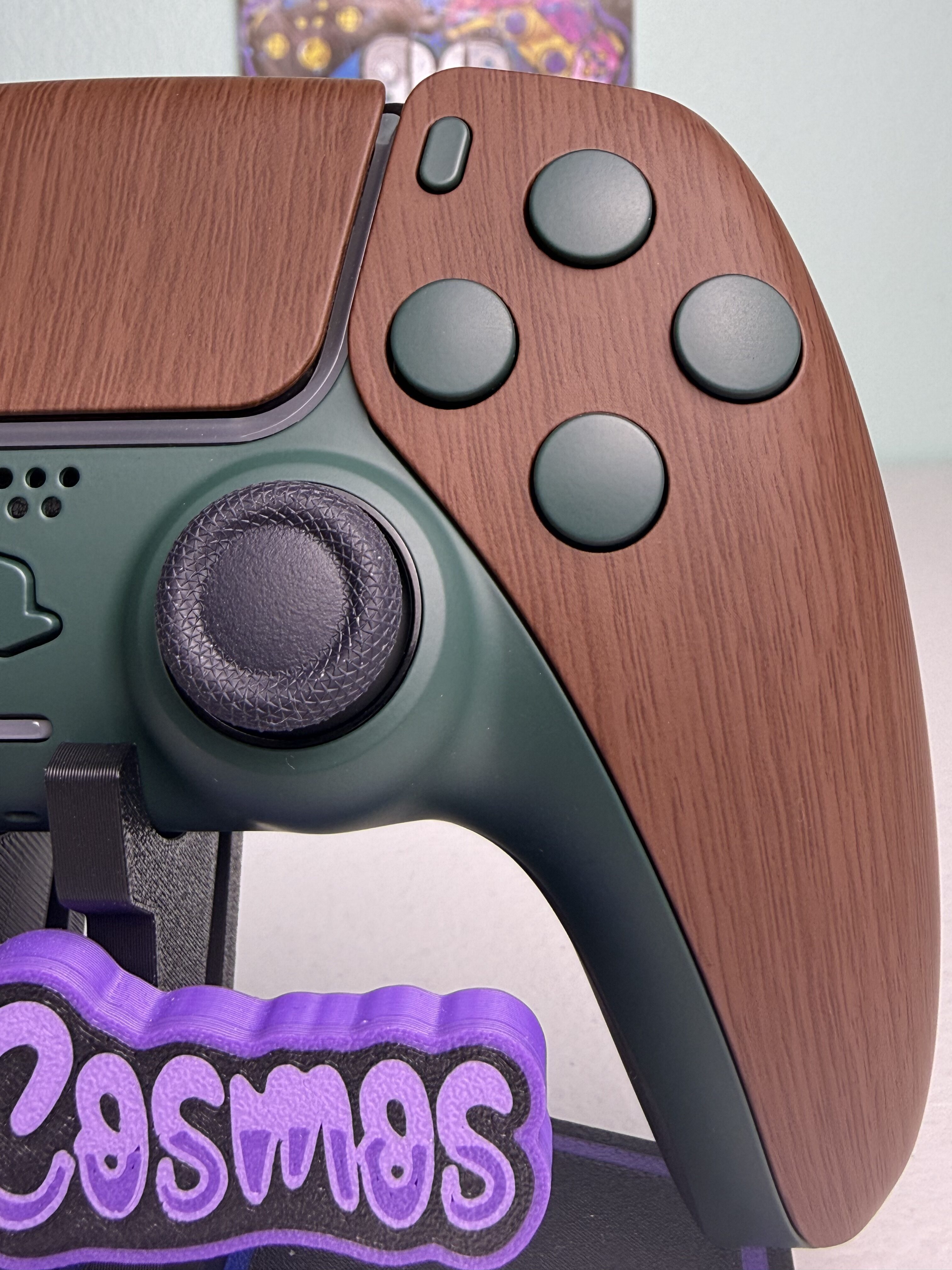 Pine Green Woodgrain PS5 controller with premium soft-touch finish