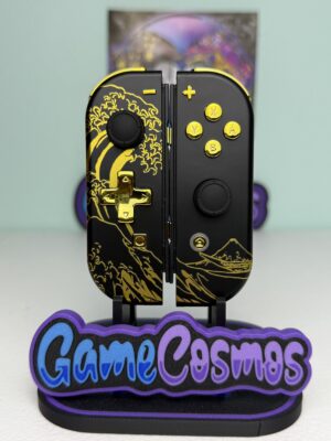 Great Wave Kanagawa - Black and Gold - Custom Joy-Cons for Nintendo Switch
